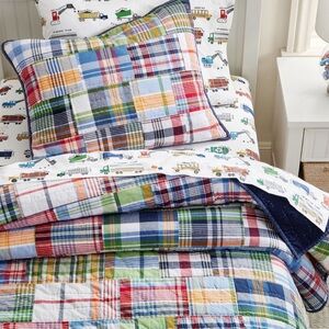 Pottery Barn Kids Madras Cotton Quilt